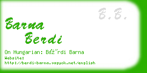 barna berdi business card